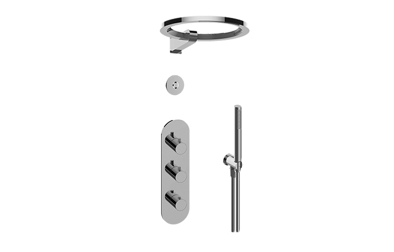 M-Series Thermostatic Set w/Ametis Ring, Handshower & Diverter Valve (Rough & Trim) in Multiple Finishes - Maison&Co.