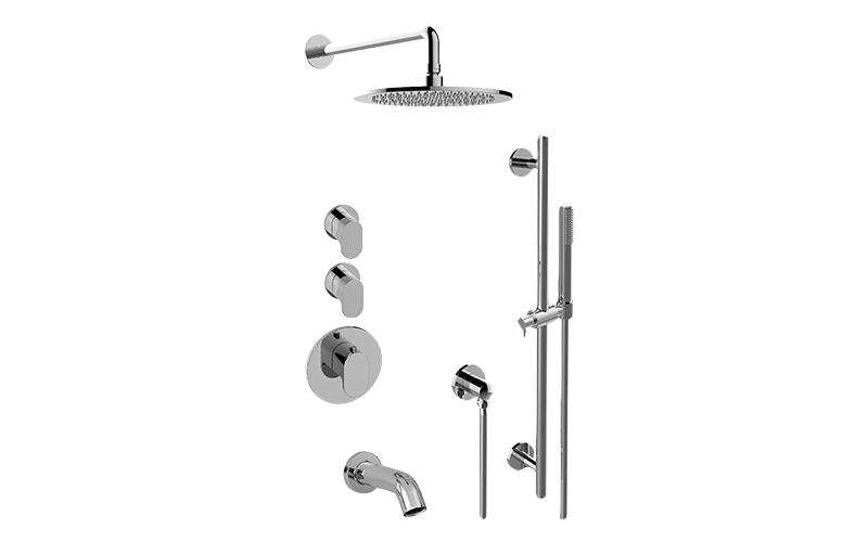Ametis M-Series Full Thermostatic Shower System w/Diverter Valve (Rough & Trim)  in Multiple Finishes