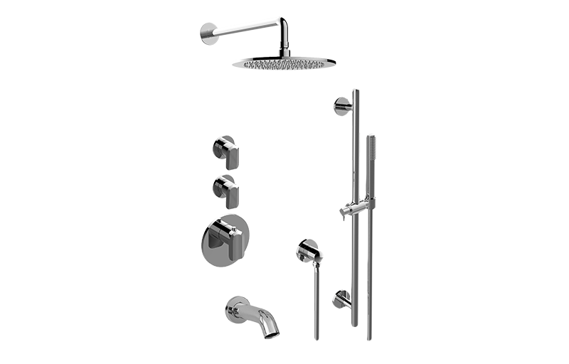 Sento M-Series Full Thermostatic Shower System w/Diverter Valve (Rough & Trim)  in Multiple Finishes - Maison&Co.