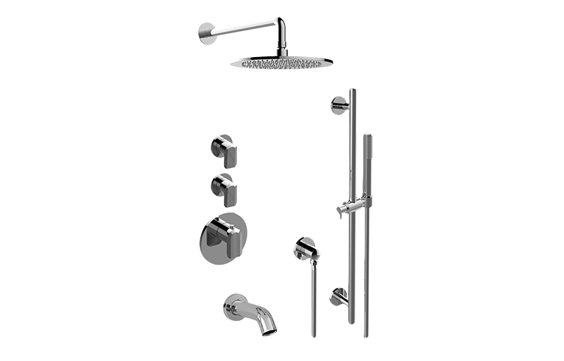 Sento M-Series Full Thermostatic Shower System w/Diverter Valve (Rough & Trim)  in Multiple Finishes