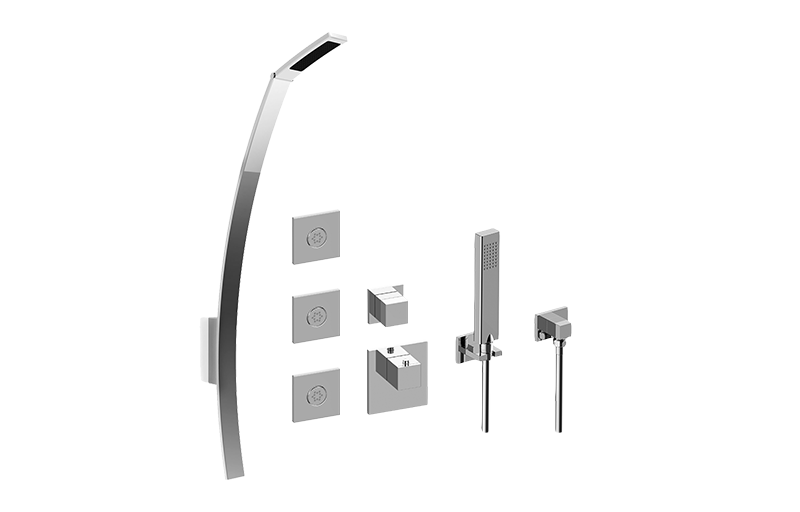 Luna M-Series Full Thermostatic Shower System w/Diverter Valve (Rough & Trim)  in Multiple Finishes - Maison&Co.