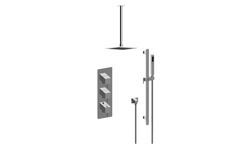 Qubic Tre M-Series Thermostatic Shower System - Shower with Handshower (Rough & Trim)  in Multiple Finishes - Maison&Co.