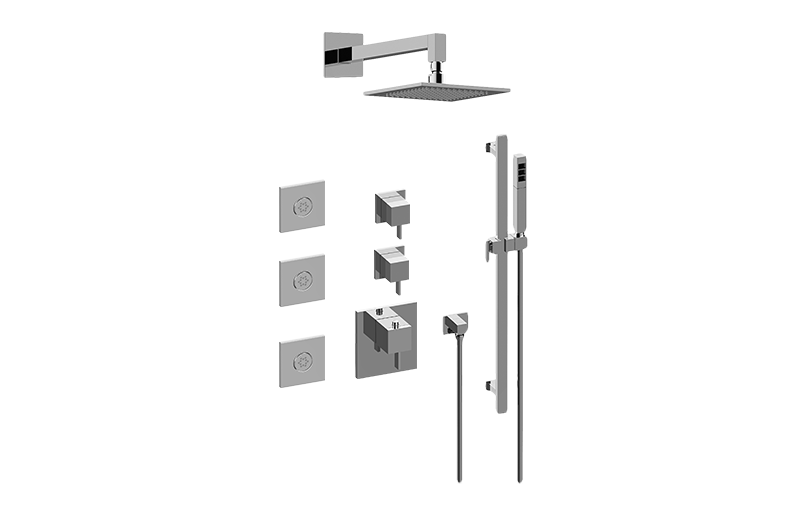 Qubic Tre M-Series Full Thermostatic Shower System (Rough & Trim)  in Multiple Finishes - Maison&Co.