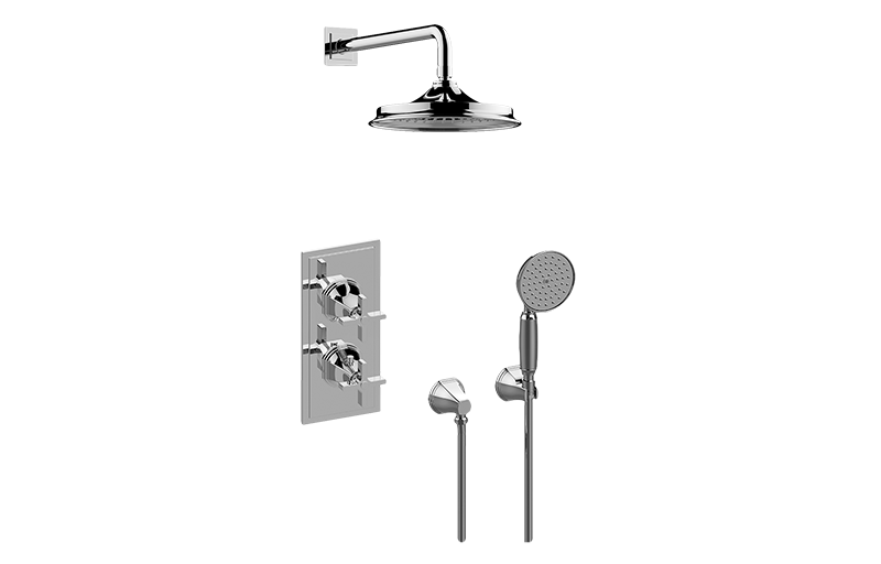 Finezza UNO M-Series Thermostatic Shower System Shower with Handshower (Rough & Trim)  in Multiple Finishes - Maison&Co.