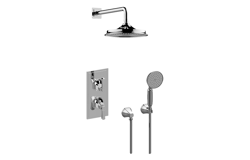 Finezza UNO M-Series Thermostatic Shower System Shower with Handshower (Rough & Trim)  in Multiple Finishes - Maison&Co.