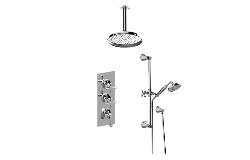 Finezza UNO M-Series Thermostatic Shower System - Shower with Handshower (Rough & Trim)  in Multiple Finishes - Maison&Co.