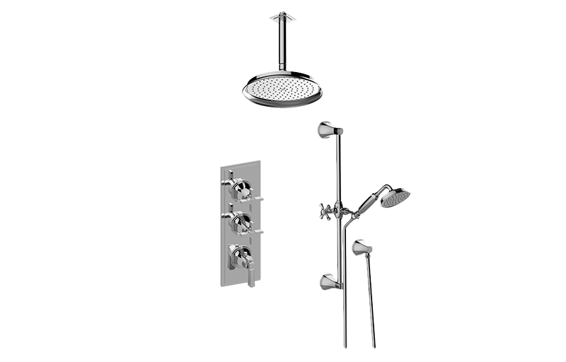 Finezza UNO M-Series Thermostatic Shower System - Shower with Handshower (Rough & Trim)  in Multiple Finishes