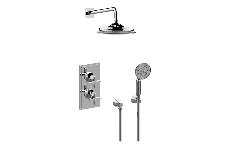 Finezza DUE M-Series Thermostatic Shower System - Shower with Handshower (Rough & Trim)  in Multiple Finishes - Maison&Co.