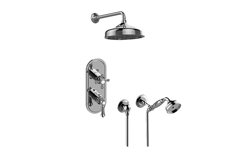 Adley M-Series Thermostatic Shower System - Shower with Handshower (Rough & Trim)  in Multiple Finishes - Maison&Co.
