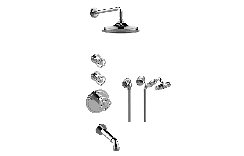 Vintage M-Series Thermostatic Shower System - Tub and Shower with Handshower (Rough & Trim)  in Multiple Finishes - Maison&Co.