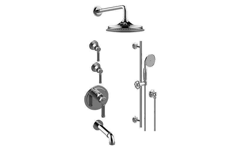 Vintage M-Series Thermostatic Shower System - Tub and Shower with Handshower (Rough & Trim)  in Multiple Finishes - Maison&Co.