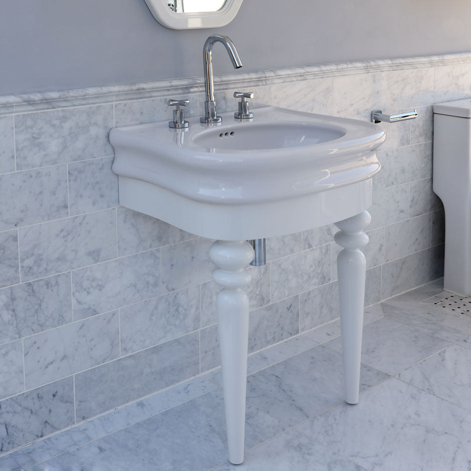 Floor-standing console with turn legs stand for Bathroom Sink H251. To be attached to the back wall. W: 24 1/2", D: 19 1/2", H: 28 1/2". - Maison&Co.