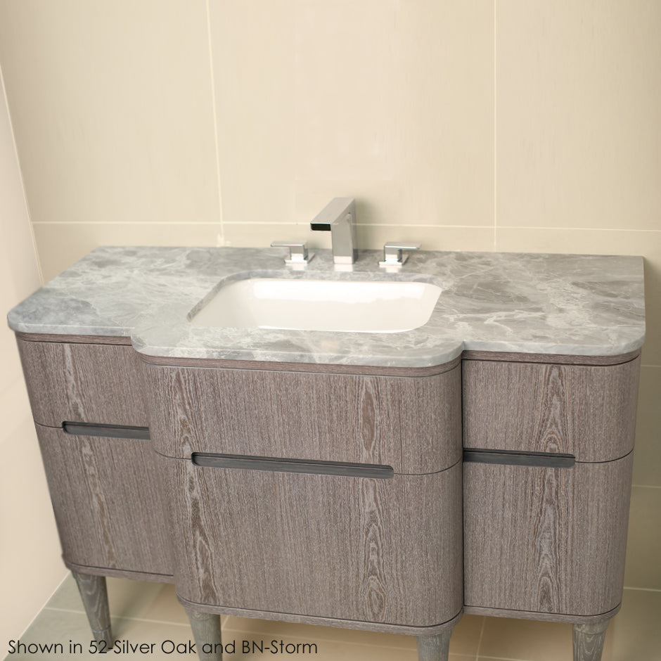 Stone countertop for vanity H274. W: 48", D: 22", H: 3/4". Available in 00-no faucet holes; 01-one faucet hole; 03-three faucet holes in 8" spread. - Maison&Co.