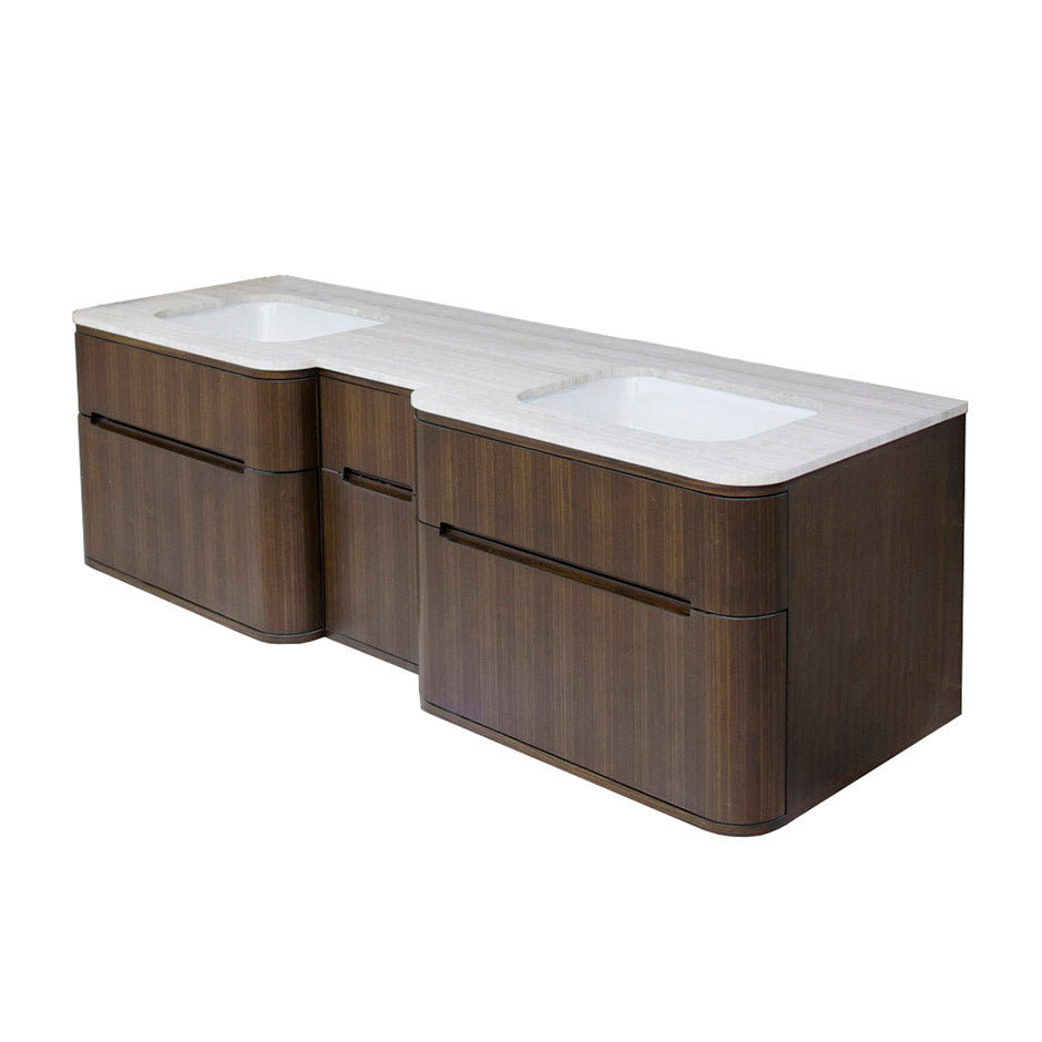 Stone countertop for vanity H276. W: 72", D: 22", H: 3/4". Available in 00-no faucet holes; 01-one faucet hole; 03-three faucet holes in 8" spread. - Maison&Co.