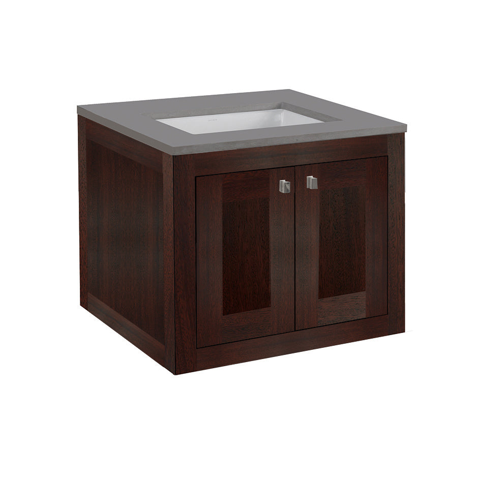 Wall-mount under-counter vanity with two doors (knobs included). Under-mount sink 5452UN, stone countertop H281T are not included. W:23 1/2", D: 20 3/4", H:19 3/8" - Maison&Co.