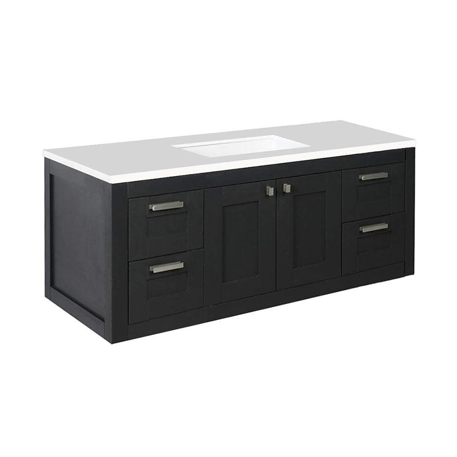 Wall-mount under-counter vanity with two doors(knobs included) on center and two drawers(knobs included) on both sides. Under-mount sink 5452UN, stone countertop H284T are not included. W: 47 1/2", 20 3/4", H: 34 1/4" - Maison&Co.
