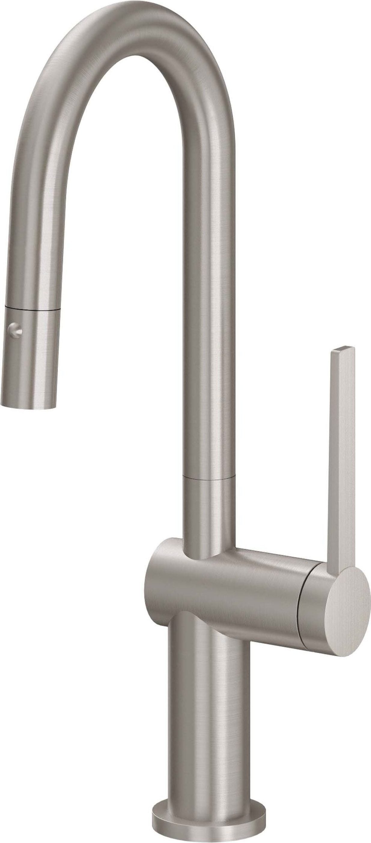 California Faucets - K55-101-TG-SN - Pull-Down Prep/Bar Faucet with Button Sprayer - Satin Nickel  - La Spezia