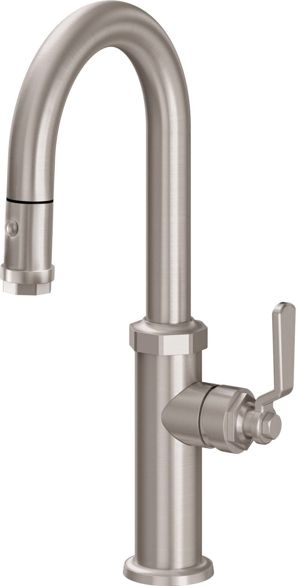 California Faucets - K81-101-BL-SN - Pull-Down Prep/Bar Faucet with Button Sprayer - Satin Nickel  - Descanso Works