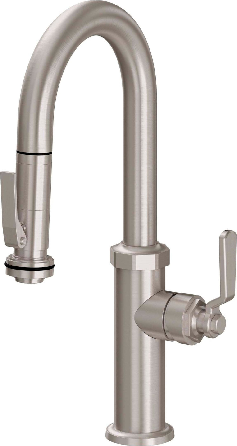 California Faucets - K81-101SQ-BL-SN - Pull-Down Prep/Bar Faucet with Squeeze Sprayer - Satin Nickel  - Descanso Works