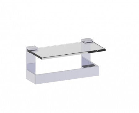 Kartners - 232676-99 - Berlin - Glass Shelf w/Towel Bar 10"  - Polished Chrome