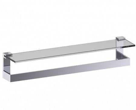 Kartners - 232678-99 - Berlin - Frosted Glass Shelf w/Towel Bar 24"  - Polished Chrome