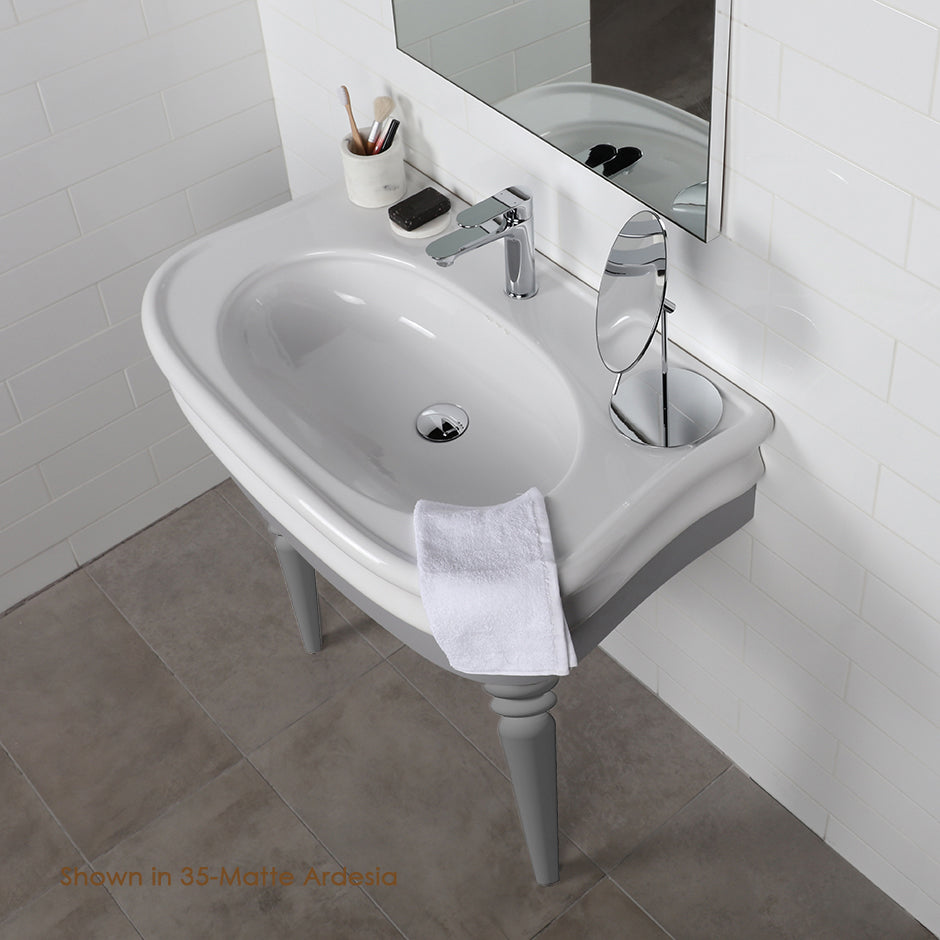 Floor-standing console with turn legs stand for Bathroom Sink H252. To be attached to the back wall. W: 32 3/8", D: 19 1/2", H: 28 1/2". - Maison&Co.