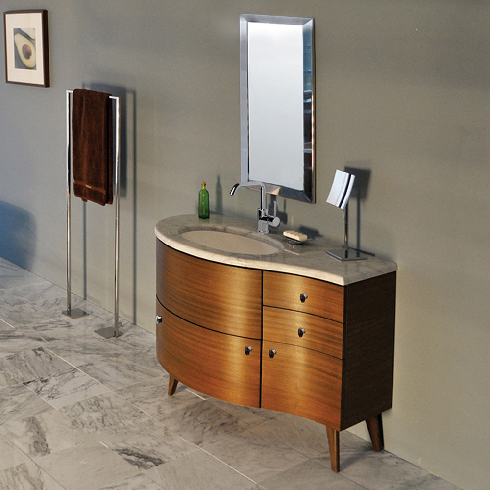 Free-standing wood base with three drawers and one door, washbasin on the left, 48"W, 21 1/2"D, 31 1/2"H - Maison&Co.