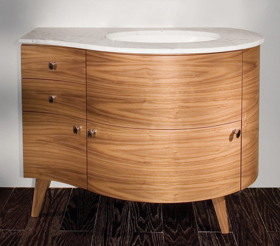 Countertop for vanity FLO-F-42L, with a cut-out for Bathroom Sink 33LA,  42 1/2"W, 21 3/4"D, 1 1/4"H. Washbasin 33LA sold separately. Avaible faucet holes: zero faucet holes,  one faucet hole, and 3 faucet holes in 8” spread - Maison&Co.