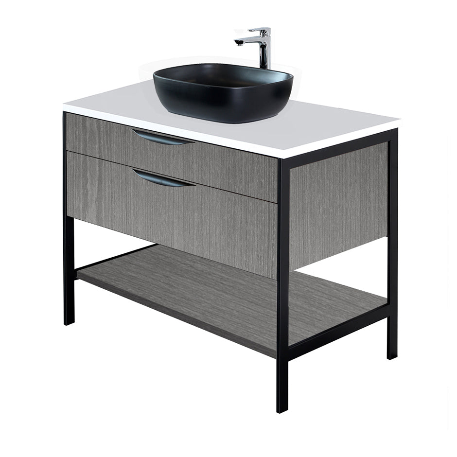 Metal frame  for free standing  under-counter vanity NAV-VS-36, NAV-VS-36L, & NAV-VS-36R. Sold together with the cabinet.  W: 35 1/2", D: 21 3/4", H: 29". - Maison&Co.
