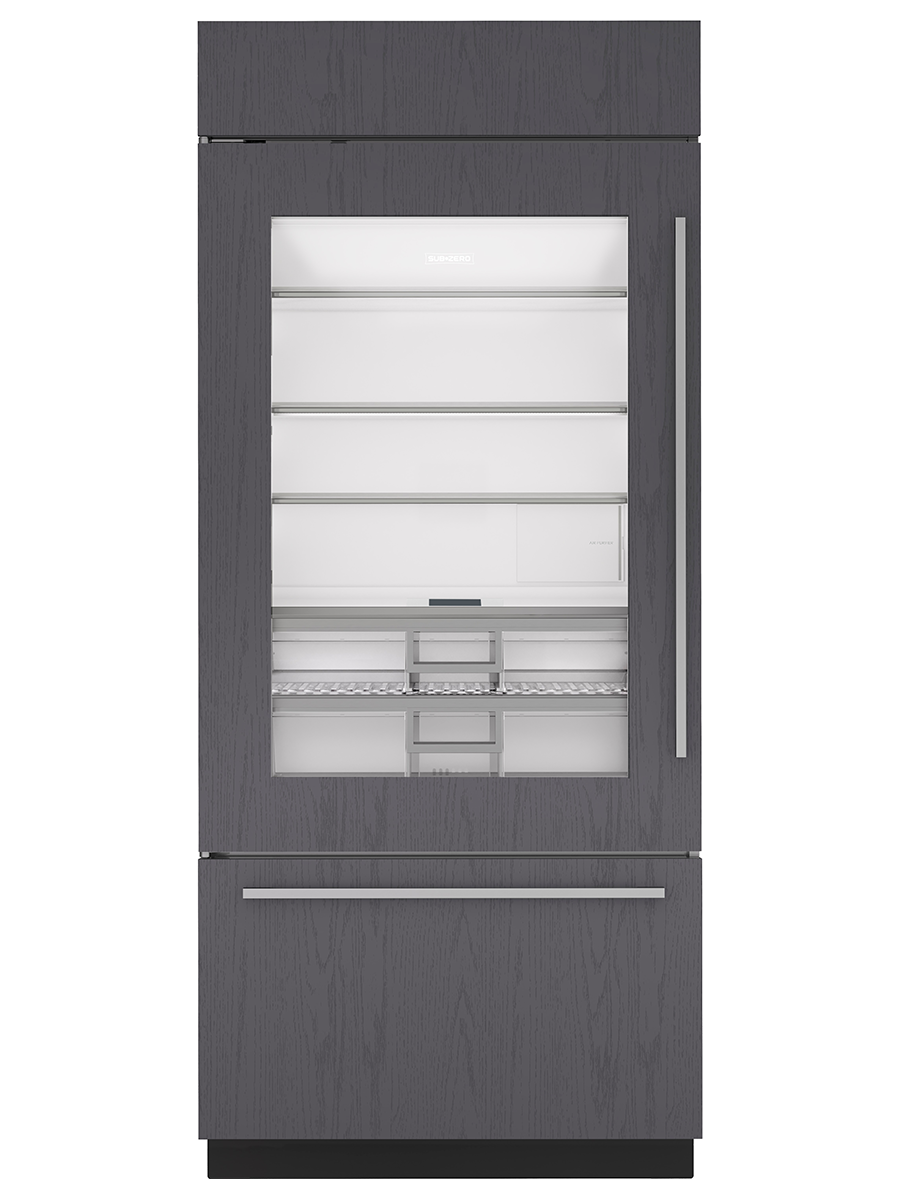 36" Classic Over-And-Under Refrigerator/Freezer With Glass Door