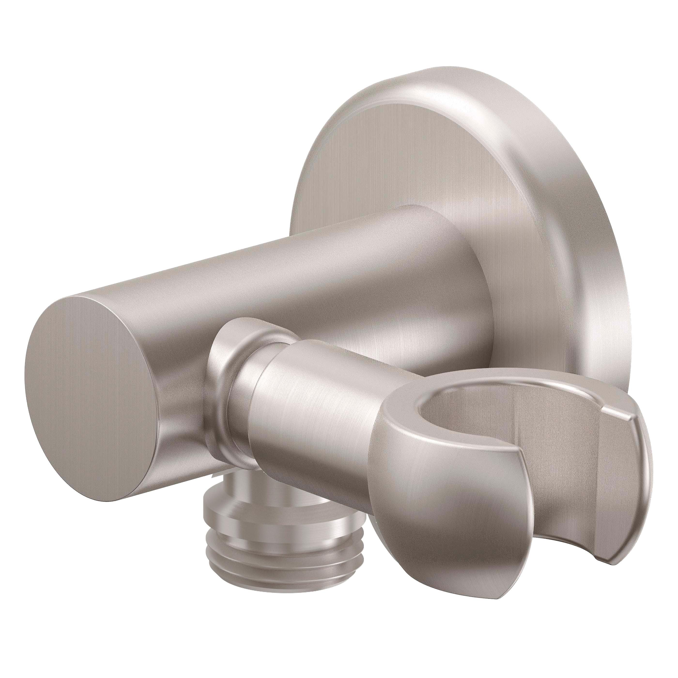 California Faucets - SH-25S-C1-SN - Decorative Supply Elbow with Swivel Handshower Holder - Round Base - Satin Nickel