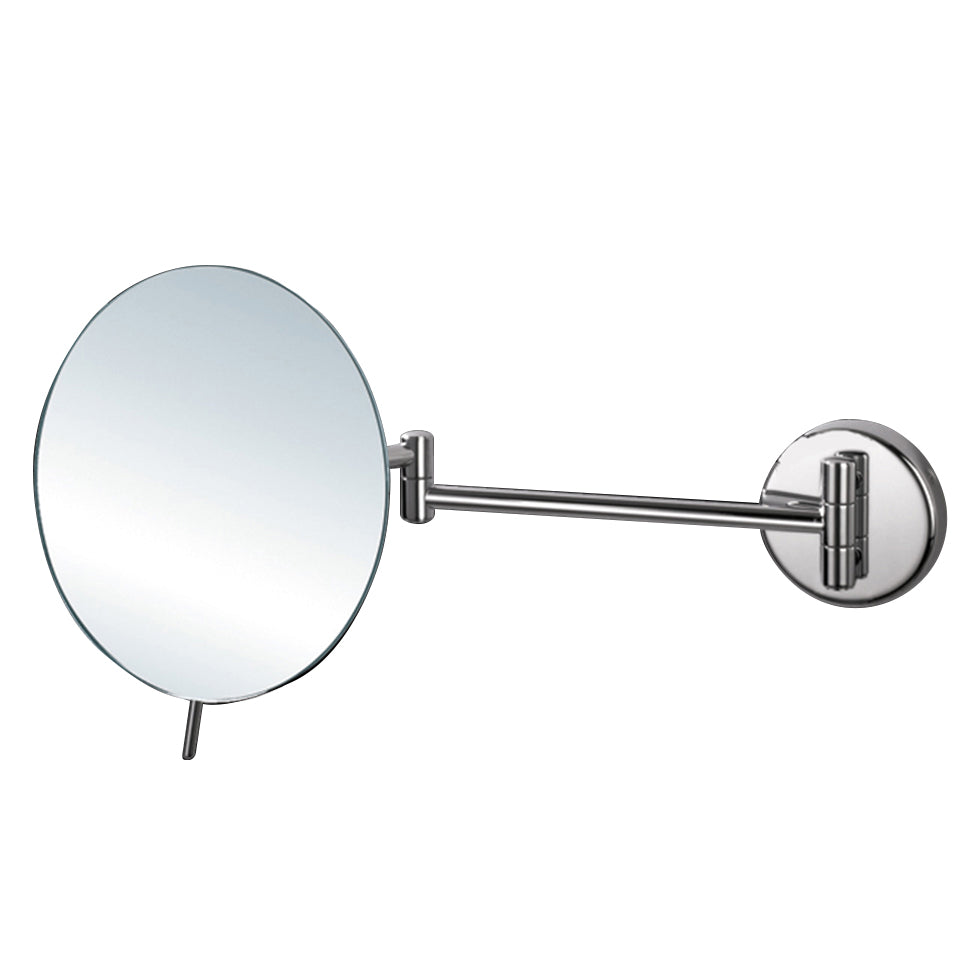 Wall mount 3 x magnifying mirror, adjustable with dual arm Diam: 8", D: 14 3/4" - Maison&Co.