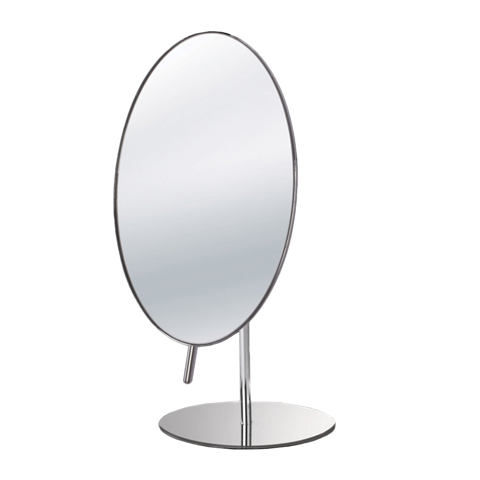 Round  free-standing 3x magnifying  adjustable mirror, DIAM: 8” H: 11 7/8” - Maison&Co.