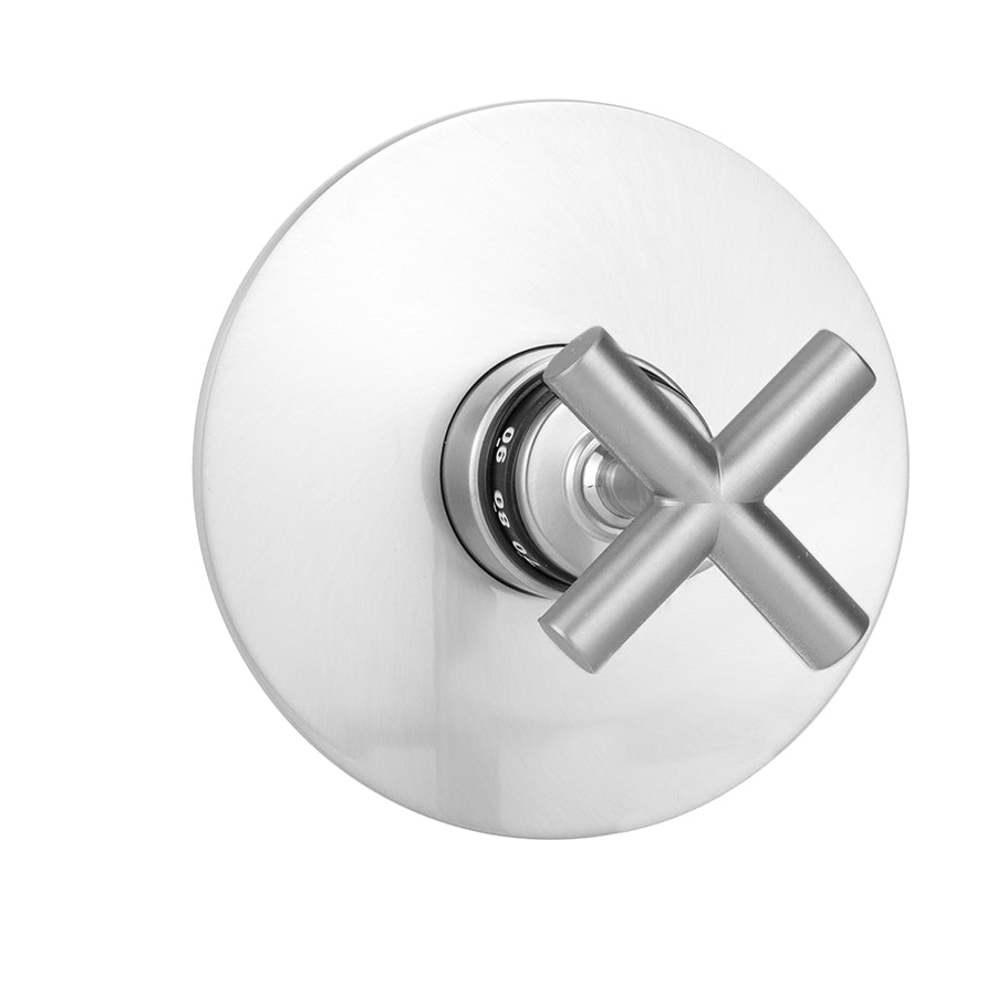 Round Plate With Contempo Slim Cross Handle Trim For Thermostatic Valves (J-TH34 & J-TH12) in Multiple Finishes - Maison&Co.