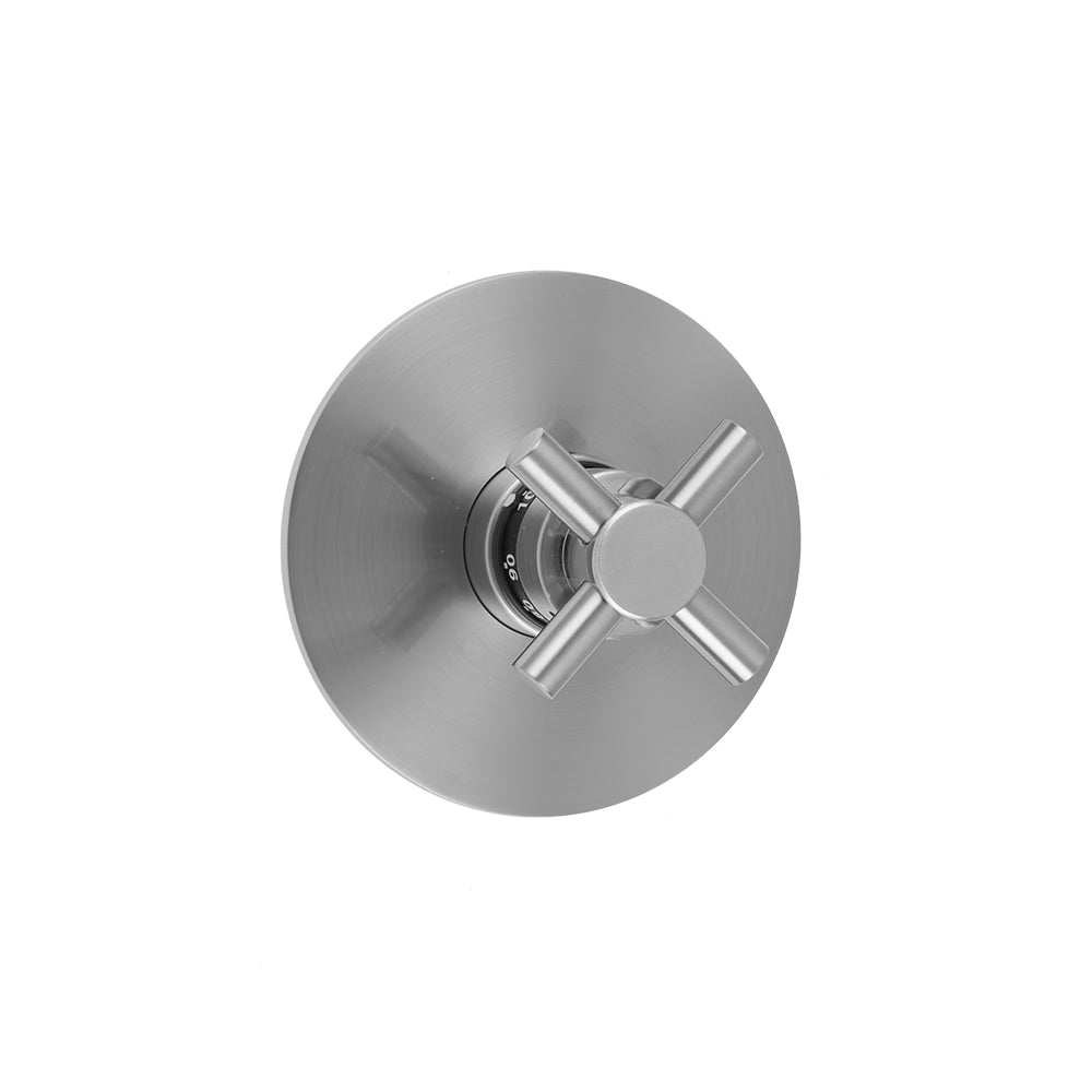 Round Plate With Contempo Cross Trim For Thermostatic Valves (J-TH34 & J-TH12) in Multiple Finishes - Maison&Co.