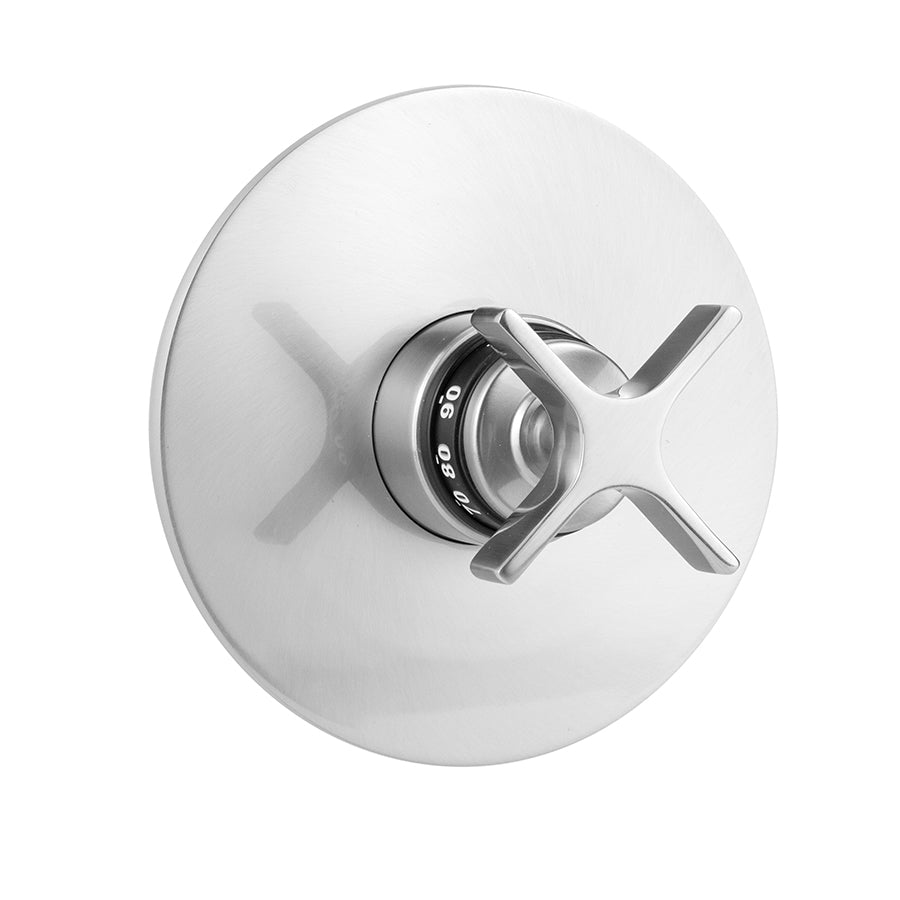 Round Plate With Lila Cross Handle Trim For Thermostatic Valves (J-TH34 & J-TH12)
 in Multiple Finishes - Maison&Co.