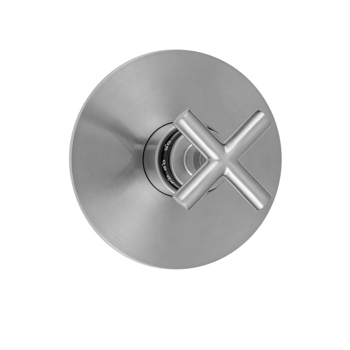 Round Plate With Contempo Hub Base Cross Handle Trim For Thermostatic Valves (J-TH34 & J-TH12) in Multiple Finishes - Maison&Co.
