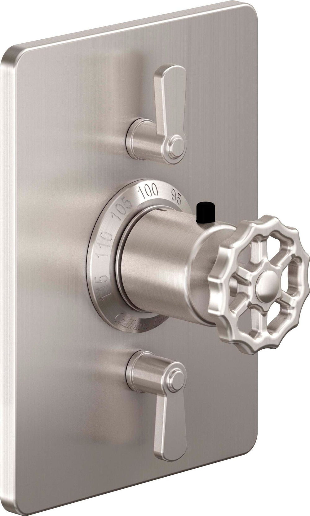 California Faucets - TO-THC2L-80W-SN - StyleTherm® Trim Only with Dual Volume Control - Satin Nickel  - Descanso Works