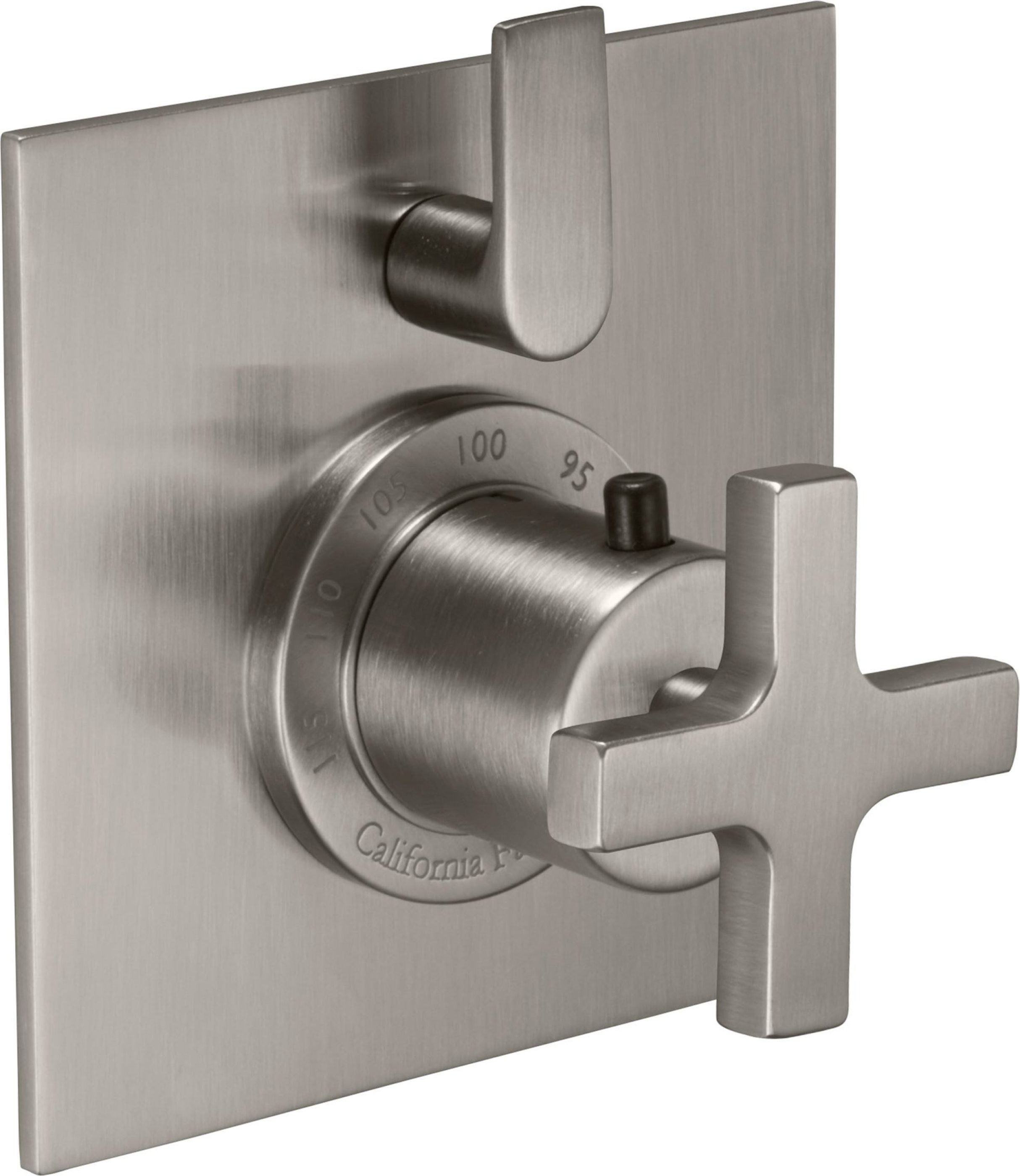 California Faucets - TO-THF1L-45X-SN - StyleTherm® Trim Only with Single Volume Control - Satin Nickel  - Rincon Bay