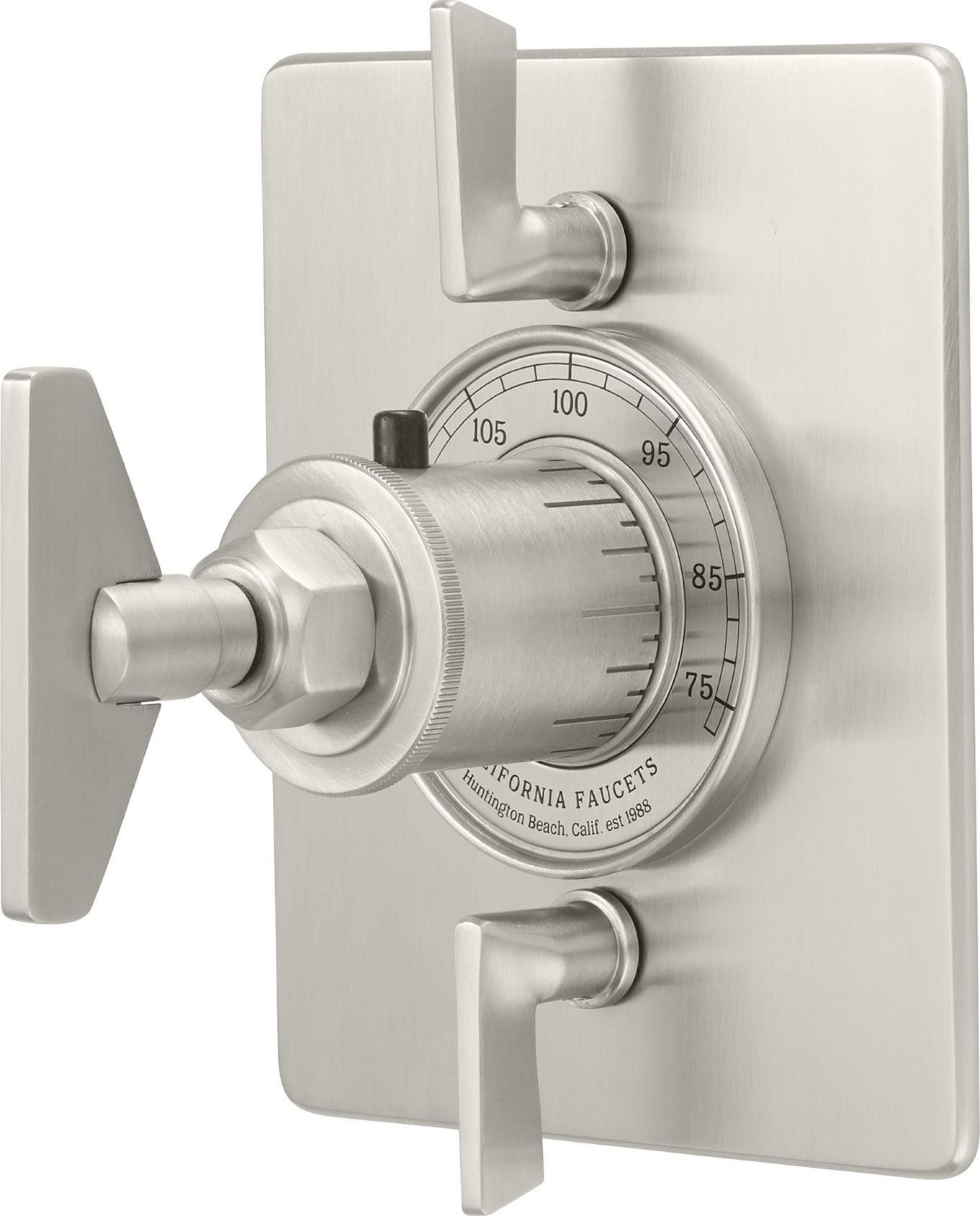 California Faucets - TO-THQ2L-85B-SN - StyleTherm® Trim Only with Dual Volume Control - Satin Nickel  - Steampunk Bay