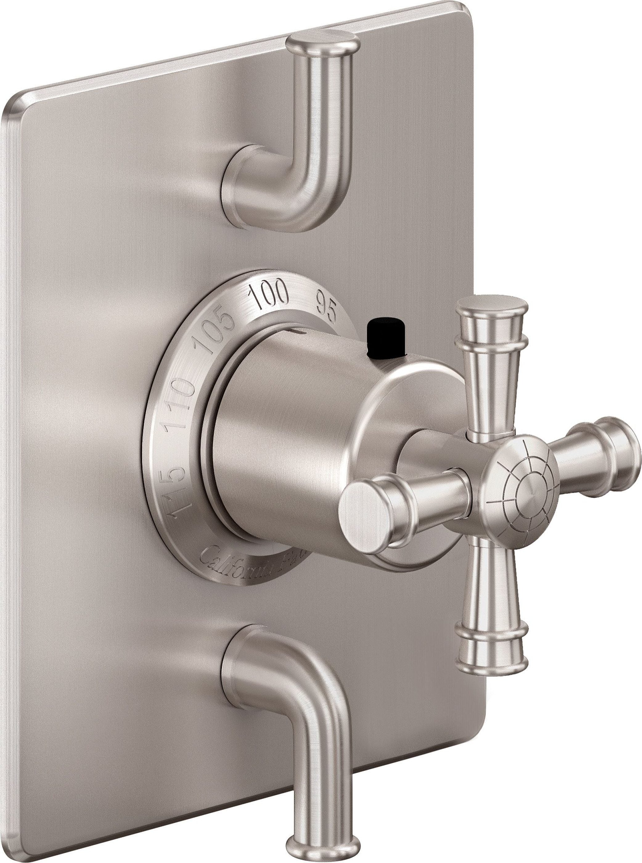 California Faucets - TO-THQ2L-C1X-SN - StyleTherm® Trim Only with Dual Volume Control - Satin Nickel  - Trousdale