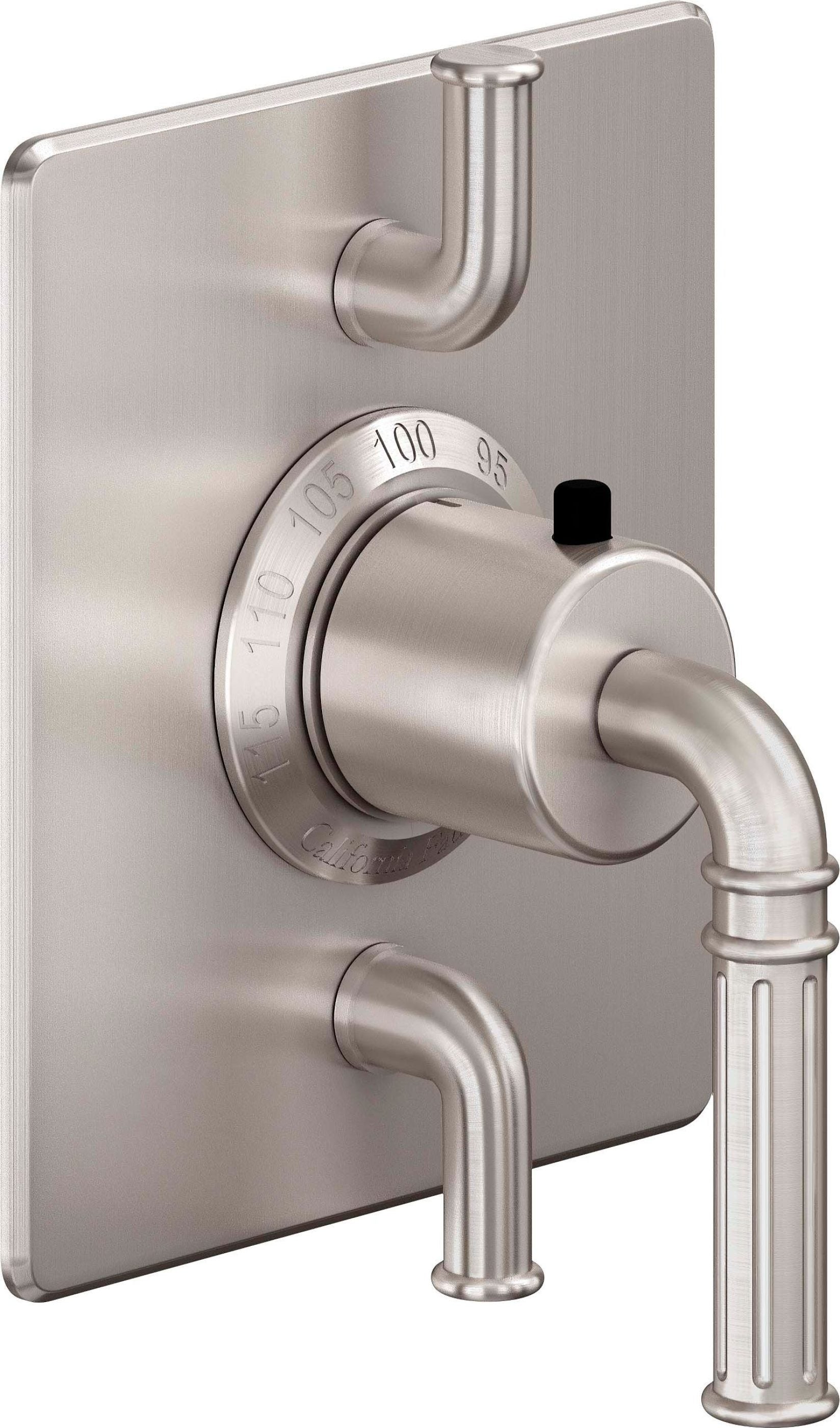 California Faucets - TO-THQ2L-C1-SN - StyleTherm® Trim Only with Dual Volume Control - Satin Nickel  - Trousdale