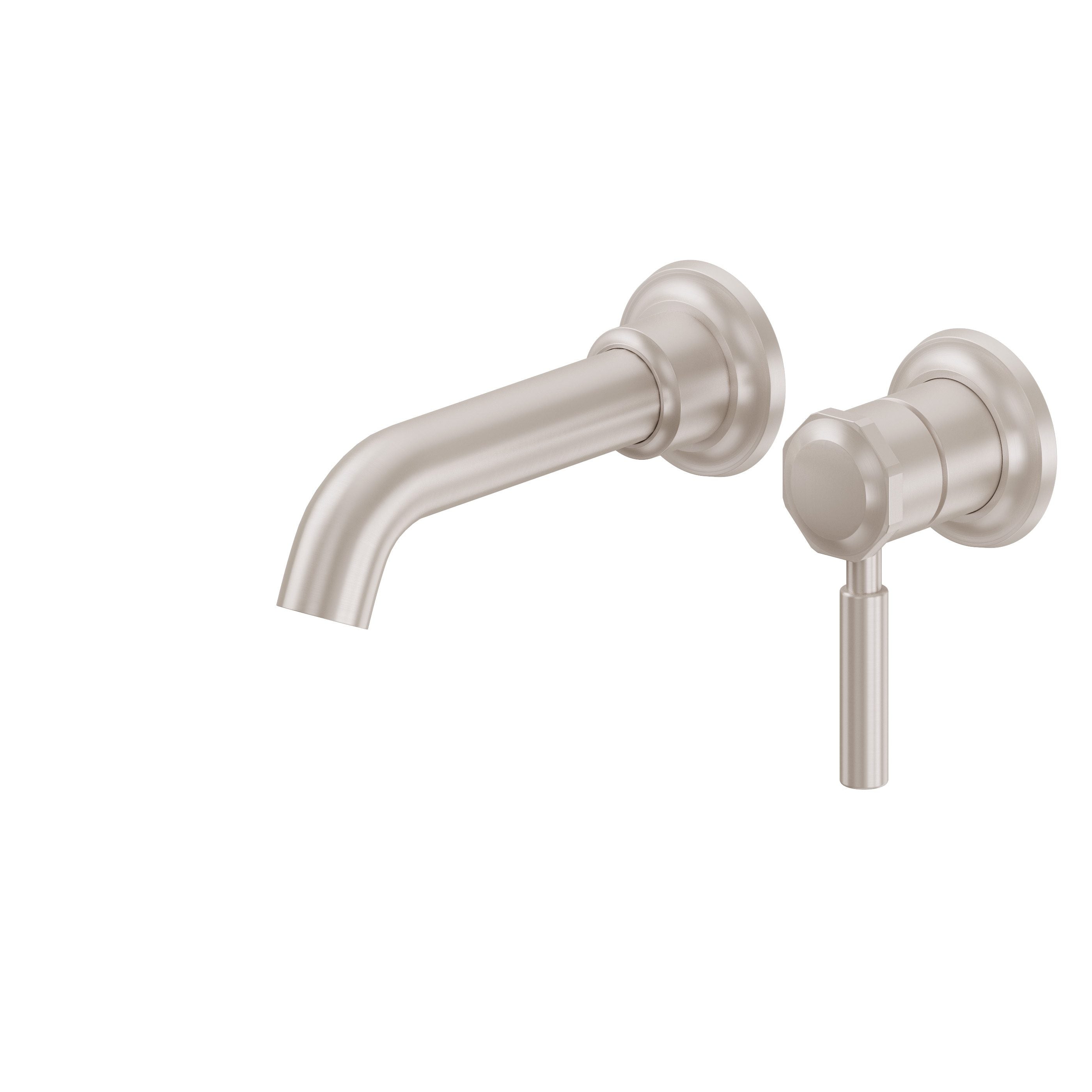 California Faucets - TO-V3001-7-SN - Single Handle Lavatory Wall Faucet Trim Only - Satin Nickel  - Descanso