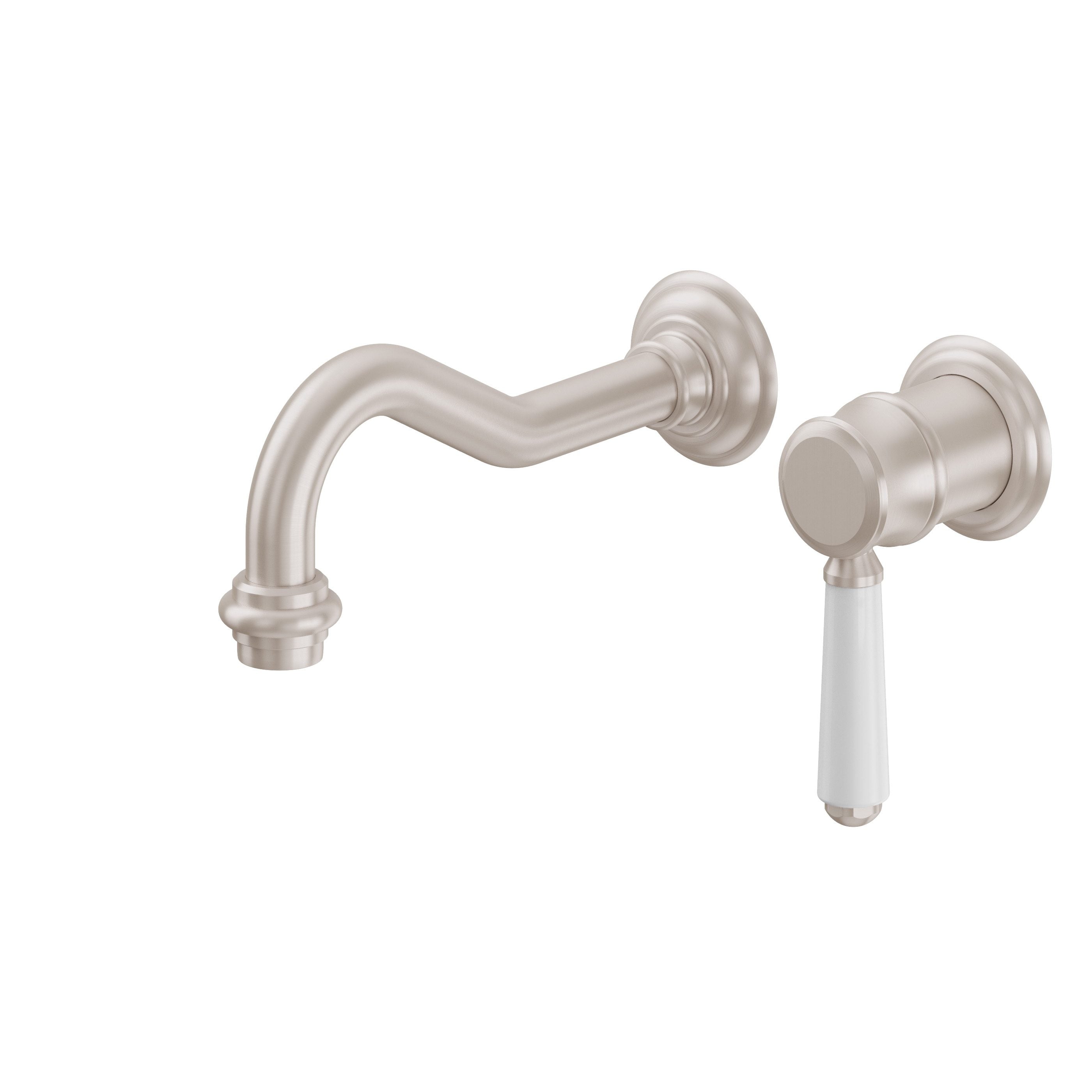California Faucets - TO-V3501-7-SN - Single Handle Lavatory Wall Faucet Trim Only - Satin Nickel  - Cardiff