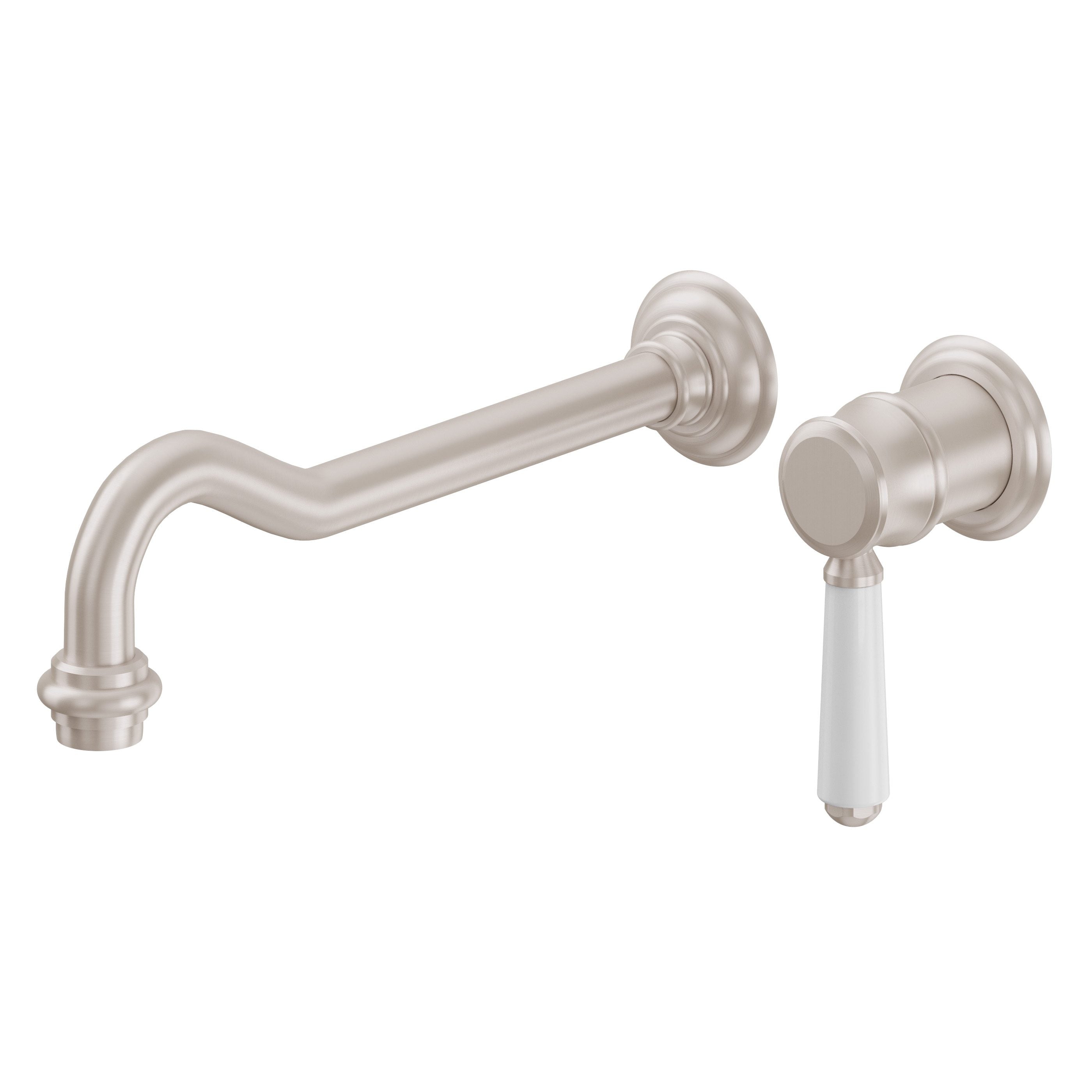 California Faucets - TO-V3501-9-SN - Single Handle Lavatory Wall Faucet Trim Only - Satin Nickel  - Cardiff
