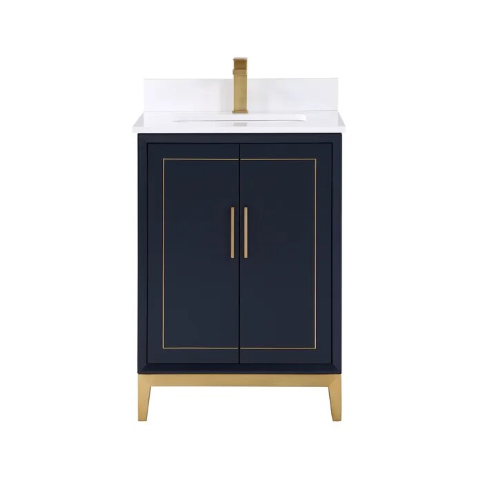 Gracie 24" Bathroom Vanity, Blue with White Quartz top - Maison&Co.