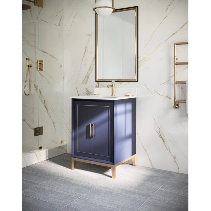 Gracie 24" Bathroom Vanity, Blue with White Quartz top - Maison&Co.
