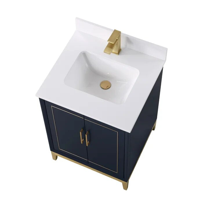 Gracie 24" Bathroom Vanity, Blue with White Quartz top - Maison&Co.
