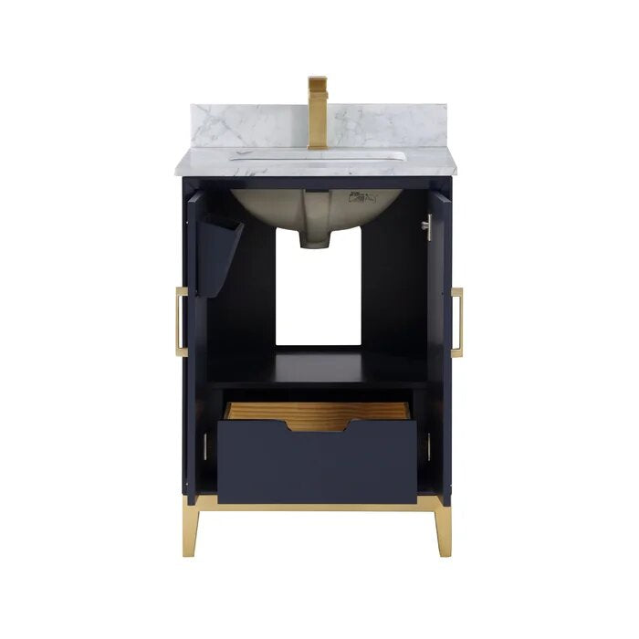 Gracie 24" Bathroom Vanity, Blue with Carrara Marble top - Maison&Co.