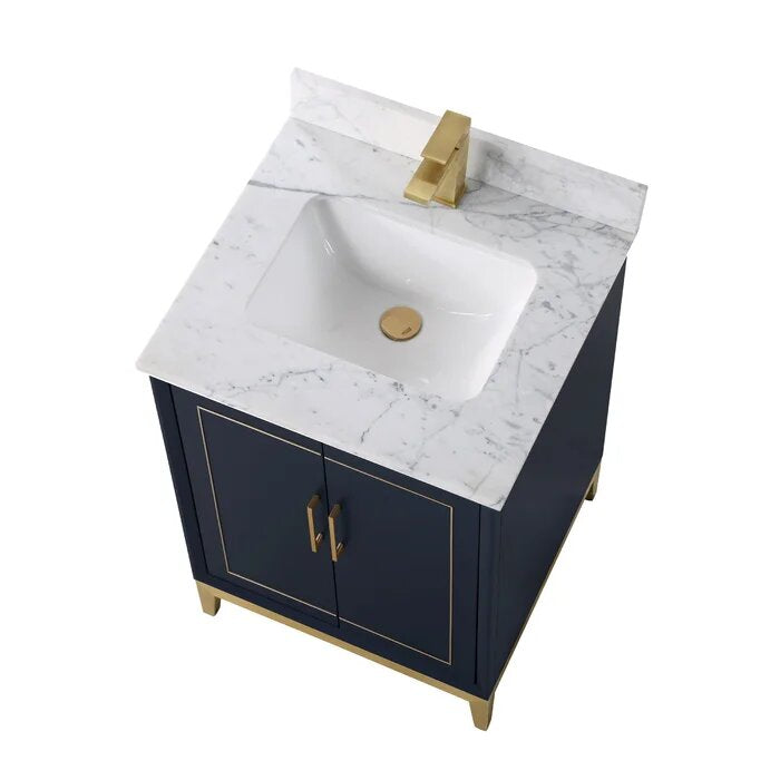 Gracie 24" Bathroom Vanity, Blue with Carrara Marble top - Maison&Co.